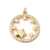 Brass Micro Pave Clear Cubic Zirconia Pendants KK-K419-06G-1