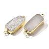 Natural Dyed Quartz Crystal Links Connector Charms G-K189-02LG-02-2