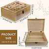 Rectangle Wooden Memory Keepsake Boxes with Lids CON-WH0101-005-2