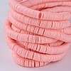 Flat Round Handmade Polymer Clay Beads CLAY-R067-8.0mm-18-4