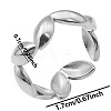 Non-Tarnish Minimalist Horse Eye 304 Stainless Steel Cuff Rings NC1844-1-1