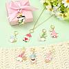8Pcs Easter Theme Alloy Enamel Pendant Locking Stitch Markers HJEW-FS00101-02-5
