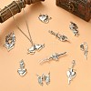 50Pcs 10 Styles Gothic Tibetan Style Alloy Pendants TIBEP-CJ0002-53-6