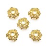 Star Brass Micro Pave Cubic Zirconia Bead Caps KK-K300-05B-G-1