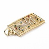 Brass Micro Pave Colorful Cubic Zirconia Pendants KK-E068-VF029-3