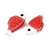 Hand Painted Fish Shaped Porcelain Beads PORC-N013-06C-3