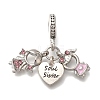 Rack Plating Alloy Rhinestone European Dangle Charms PALLOY-S189-42P-01-1