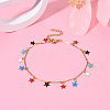 304 Stainless Steel Star Charm Anklets AJEW-AN00427-5