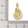 Brass Micro Pave Clear Cubic Zirconia Pendants KK-M300-03G-02-3