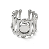 304 Stainless Steel Cuff Ring Components SA-CBA37BC-18A-P-2
