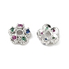 Brass Micro Pave Colorful Cubic Zirconia Bead Caps KK-V015-07P-1
