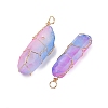 16Pcs Electroplated Raw Rough Natural Quartz Crystal Pendants PALLOY-AB00115-2