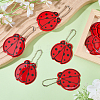 11Pcs PVC Plastic Ladybug Pendant Decorations HJEW-SC0003-22-4