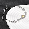 Brass Micro Pave Cubic Zirconia Link Bracelets BJEW-H639-06P-2