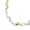 304 Stainless Steel Scalloped Bar Chain Bracelets for Women BJEW-JB13514-3
