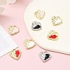 8Pcs 4 Colors Alloy Enamel Pendants ENAM-FS0001-70-7