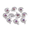 Brass Micro Pave Clear Cubic Zirconia Glass Pendants ZIRC-C024-06P-01-3