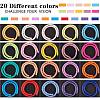 20 Strands 20 Colors Flat Round Handmade Polymer Clay Beads CLAY-SZ0001-72-3