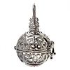 Rack Plating Brass Cage Pendants KK-S751-061P-1