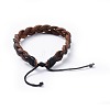 Adjustable Cowhide Leather Cord Braided Bracelets BJEW-JB04437-01-3