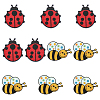 CHGCRAFT 10Pcs 2 Style Ladybug & Bees Iron on Cloth Patches PATC-CA0001-11-1
