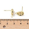 Brass Micro Pave Cubic Zirconia Stud Earring Findings KK-U075-01C-02G-3