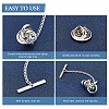 2Pcs Brass Knot Shape Tie Tack Clutch FIND-FG0001-68P-4