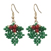 Christmas Handmade Glass Seed Beads Dangle Earrings EJEW-MZ00516-3
