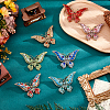 7Pcs 7 Colors Alloy Rhinestone Brooch JEWB-FH0001-65-5