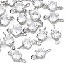 SHEGRACE Brass Pave Cubic Zirconia Flat Round Connector Charms XGRQ2O361-435A-P-1