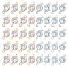 SUPERFINDINGS 40Pcs 2 Colors  Cubic Zirconia Link ZIRC-FH0001-50-1