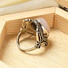 Natural Rose Quartz Adjustable Rings X-RJEW-I108-02AS-03-3