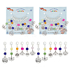 Glass Beaded Locking Stitch Markers with Lotus & Yoga Pendant HJEW-AB00012-1