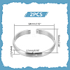 2Pcs 304 Stainless Steel Plain Bangles BJEW-UN0001-50-3