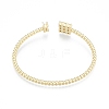 Brass Micro Pave Cubic Zirconia Cuff Bangles BJEW-P276-02G-3