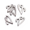 Platinum Plated Alloy Letter Pendants PALLOY-J718-01P-V-2