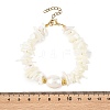Ocean Oval Shell Pearl & Natural Shell Chip Beaded Bracelets for Women BJEW-JB14396-4