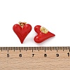 Brass Enamel Stud Earrings for Women EJEW-A126-02G-3