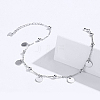 925 Sterling Silver Charm Anklets AJEW-FF0001-01-4