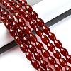 Dyed & Heated Natural Carnelian Beads Strands G-G177-J01-01-1