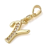 Brass Micro Pave Cubic Zirconia Pendants KK-M319-02G-Y-2