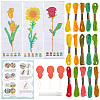 DIY Flower Pattern Embroidery Bookmark Kits DIY-SC0028-91-1