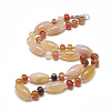 Natural Carnelian Beaded Necklaces NJEW-S388-18-1