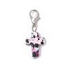 Synthetic Turquoise Cross Pendant Decorations HJEW-JM02568-4