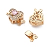 Brass Micro Pave Cubic Zirconia Box Clasps KK-B125-07G-01-2