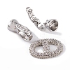 Rack Plating Brass Micro Pave Clear Cubic Zirconia Fold Over Clasps KK-K367-06P-2