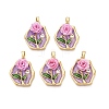 Brass Enamel Pendants KK-SZC0009-03G-02-1