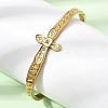 304 Stainless Steel Crystal Rhinestone Religion Cross Hinged Cuff Bangles for Women SA-CBA61B8-13G-3