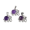 Natural Amethyst Pendants G-I374-A-P15-1