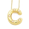 Brass & Plastic Pearl Letter Pandent Box Chain Necklaces for Women NJEW-U017-01G-03-1